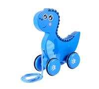TOYANDONA Wooden Dinosaur Pull Along for Walk Learning for Boys and Educational Crawling and Step Training Car Cartoon Animal Design Birthday and Holiday