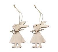 TOYANDONA Wooden Easter Rabbit Decorations 6pcs Set Khaki Synthetic Material Bunny Pendants for Tree and Banquet with DIY Handcrafts and Festival Atmosphere Easter Ornaments