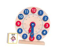 TOYANDONA Wooden Educational Clock for Multifunctional Learning Model Simulated Teaching Clock for Early Childhood Cognition and Mathematical Concepts Interactive Montessori for Boys
