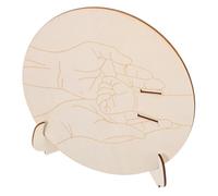 TOYANDONA Wooden Engraved Newborn Announcement Sign with Stand Round Birth Plaque for Hospital Use Shower Keepsake Unique Nursery Name Board Emotional Bond