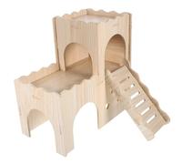 TOYANDONA Wooden Guinea Pig Hideout Castle Villa with Climbing Ladder Multi Room Animal House for Hamsters Rabbits and Delicate Rats Durable and Shelter for Comfortable Nesting and Active