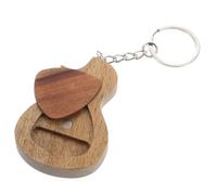 TOYANDONA Wooden Guitar Pick Keychain Creative Guitar Shape Pick Storage Box with Magnet Comfortable Feeling Use Unique Design