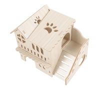TOYANDONA Wooden Hamster Hideout House Sturdy Durable Small Pet Hideaway for Hamsters Guinea Pigs Rats and Rabbits Comfortable Privacy Shelter Cage Accessory
