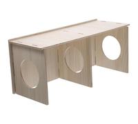 TOYANDONA Wooden Hamster Hideout House with Chewable Material and Private Sleeping Space for Small Pets Like Guinea Pig and Rat 14X6X1In