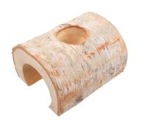 TOYANDONA Wooden Hamster Hideout Tunnel Natural Bark Tube for Small Animals Safe and Hand-made Chew Toy Shelter for Hamsters Guinea Pigs and Chinchillas
