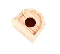 TOYANDONA Wooden Hamster House Natural Small Animal Hideout with Round for Hamsters Mice Hedgehogs Safe Non-painted Natural Wood Bedding Hut for Small Pets Exploration and Play