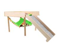 TOYANDONA Wooden Hanging Guinea Pig Hideout with Ladder, Comfortable Hamster Hammock and Mini Rat Cage Hideaway, Small Animal Home Hideaway for Hanging Cage Habitat