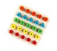 TOYANDONA Wooden Interactive Geometric Shape Blocks Montessori Puzzle Plaything for Cognitive Development Educational Game Smooth Edges Activity