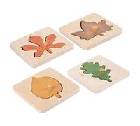 TOYANDONA Wooden Leaf Puzzle Educational Toy for Toddlers Shape Cognitive Learning Puzzle Early Childhood Montessori Game to Develop Fine Motor Skills and Parent-Child Interaction