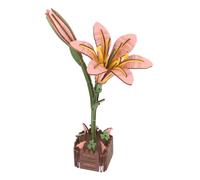 TOYANDONA Wooden Lily Puzzle Kit for Adults and Precision-cut Floral Assembly Craft Collaborative DIY Bloom Building Blocks Versatile Birthday and Holiday