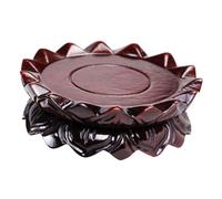 TOYANDONA Wooden Lotus Shaped Pedestal Base for Statue and Incense Burner Durable Solid Wood Display Stand for Flower Vase Stable Round Stand for Home Decor and Worship