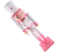 TOYANDONA Wooden Nutcracker Soldier Decor 38Cm Pink Xmas Nutcracker Ornament Christmas Table Decoration Festive Desktop for Holiday Home Display
