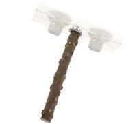 TOYANDONA Wooden Parrot Perch with Acrylic Suction Cup 20Cm - Bite-Resistant Bird Stand for Household Cages, Wear-Resistant Spiced Wood Training for Daily Parrot Play and Bird Cage