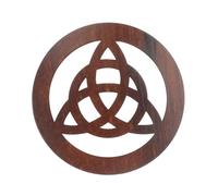 TOYANDONA Wooden Pentacle Altar Tile Interlaced Knot Carving, Ritual Ceremony Ornament for Wiccan and Pagan Home Décor, Practical Wooden Altar Adornment for Spiritual Spaces