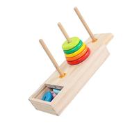 TOYANDONA Wooden Rainbow Building Ring Stacker Large Early Educational for Shape Sorter Stacking Blocks to Develop Cognitive Skills and Problem Solving Ability