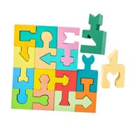 TOYANDONA Wooden Shape Matching Building Blocks Puzzle for Educational for Hand-eye Coordination Creative Thinking and Concentration Development Interactive Learning