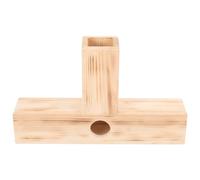 TOYANDONA Wooden T-shaped Tunnel for Small Animals, Large Hamster and Guinea Pig Hideout with Mini Playhouse, Pet Tunnel Channel for Hedgehogs, Chinchillas, and Rodents