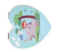 TOYANDONA Wooden Tooth Box Tooth Fairy Box Keepsake Organizer Elephant Saver for Boy Girl's Memories