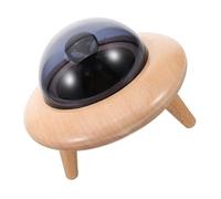 TOYANDONA Wooden Wisdom Tooth Storage Box Spaceship Shaped Boys and Girls Teeth Keepsake Box
