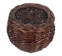 TOYANDONA Woven Egg Basket with Protective Lid Multi-purpose Willow Storage Organizer for Kitchen and Farmhouse Portable Lightweight Wicker Basket for Eggs Fruits Onions and Potatoes