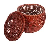 TOYANDONA Woven Egg Storage Basket with Lid Large Capacity Rustic Willow Organizer for Kitchen Countertop Multi-purpose Potato and Produce Holder Freshness Preservation Container with