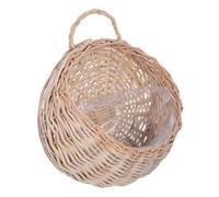 TOYANDONA Woven Large Wall Hanging Basket Planter with Plastic Liner, Grey Rustic Farmhouse Decorative Flower Holder for Front Door and Kitchen Vegetable Storage Organizer
