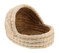 TOYANDONA Woven Straw Nest for Chicken and Hen with Breathable Structure and Egg Protection, Natural Corn Husk Straw Material, Suitable for Bird Cage Nesting, Size 28x20x18cm