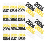 TOYANDONA Year Party Confetti Decorations Black Gold Silver PVC Table Scatters for Eve Celebration Funny Party Ornament for Dining Floor Cards and Crafts