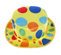 TOYANDONA Yellow Clown Party Hat Knitted Fabric Stage Performance Costume Cap for Adults Carnival Masquerade Theatrical Entertainment Halloween