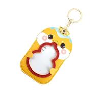 TOYANDONA Zodiac Snake Keychain with Dual Card Slots PU Leather Id Holder Luck Feng Shui Charm for Chinese Year Prosperity and Protective Key Ring Bag Accessory