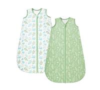 ToyaTec Baby Sleeping Bag 1.0 Tog 2 Pack,Super soft Rayon Made from Bamboo,Baby's Bamboo fiber Pure Organic Sleeping Sack Spring Summer Autumn(Green,XL)