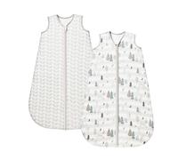 ToyaTec Baby Sleeping Bag 1.0 Tog 2 Pack,Super soft Rayon Made from Bamboo,Baby's Bamboo fiber Pure Organic Sleeping Sack Spring Summer Autumn(Gray,S)