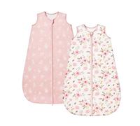ToyaTec Baby Sleeping Bag 1.0 Tog 2 Pack,Super soft Rayon Made from Bamboo,Baby's Bamboo fiber Pure Organic Sleeping Sack Spring Summer Autumn(Pink,L)