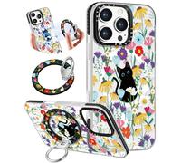 Toycamp for iPhone 13 Pro Case Compatible with Magsafe - for Women Girls Cute Design 360° Magnetic Ring Holder Stand Kickstand Girly Pretty Cat Flower Funny Fashion TPU Aesthetic Teen Phone Cover