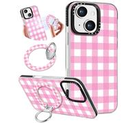 Toycamp for iPhone 14 Case Compatible with Magsafe - for Women Girls Cute Design 360° Magnetic Ring Holder Stand Kickstand Funny Checkered Girly Fashion Pretty TPU Aesthetic Teen Phone Cover