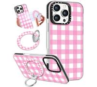 Toycamp for iPhone 14 Pro Case Compatible with Magsafe - for Women Girls Cute Design 360° Magnetic Ring Holder Stand Kickstand Funny Checkered Girly Fashion Pretty TPU Aesthetic Teen Phone Cover