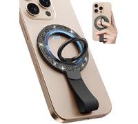 Toycamp Phone Grip Ring Holder Stand Compatible with MagSafe - Magnetic Phone Accessories Grip for iPhone 16 Pro Max/16 Pro/16/15/14/13/12 Series Glitter Removable Rotatable Cute for Women, Black