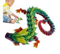 Toyd Dragon - Articulated Dragon Toy - Crystal Dragon Printed, 11.8 Inch Christmas Mobility Halloween Decoration Ornament for Home Desktop Decor