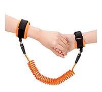 TOYESS 2.5M Anti Lost Wrist Link Belt, 360°Rotate Security Elastic Wire Rope for Baby and Toddler Reins, Safety Leash Wristband/Hand Harness for Walking and Travel Outside (Orange)