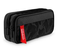 TOYESS Large Pencil Case for Boys and Girls, Lightweight Triple Pockets Pencil Cases with Big Compartments for School Stationary, Camouflage Black