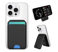 TOYFID Compact Magsafe Card Holder for Phone Stand, 5 Credit/ID Cards Wallet,RFID Blocking Bifold Magnetic Wallet with ID Window for iPhone 17/16/15/14/13/12/Pro/Pro Max (Not Mini) Series,Black