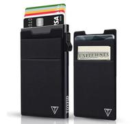 TOYFID Pop up Credit Card Wallet for Men-Metal Slim Minimalist Cards Holder with Money Pocket-RFID Blocking&Ultralight 6075 Aviation Aluminum Wallet-Automtic Card Case Wallet