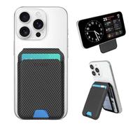 TOYFID Slim Leather Magsafe Wallet with Stand,5 Bank Credit Cards Wallet,RFID Blocking Magnetic Card Holder with ID Window for iPhone 17/16/15/14/13/12/Pro/Pro Max (Not Mini) Series,Carbon Fiber