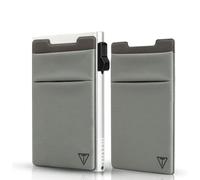 TOYFID Slim Wallet for Men and Women,Pop Up Credit Card Wallet Metal Minimalist Cards Holder with Money Pocket,Small Ultralight Aluminum RFID Blocking Wallets 6-12 Card Capacity,Silver