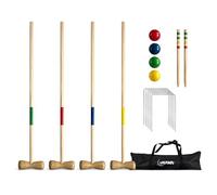 TOYFINITY Croquet Set, FSC Pine Wood Outdoor Lawn Game with 4 Mallets, 4 Balls, Steel Wickets, End Posts and Carry Bag for Garden Parties and Family Play