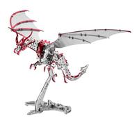 ToyGhillied 3D Metal Model Kits, Mechanical Thunder Pterosaur 3D Metal Puzzle,Steel Animal Series DIY Brain Teasers Steampunk 3D Puzzles Desktop Decor Art Craft Gifts Toys for Adults (373PCS/Red)