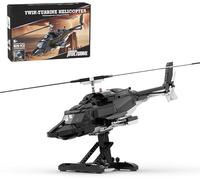 ToyGhillied Air-wolf Helicopter Building Blocks Set, MOC Helicopter Bricks Set, Creative Present and Home Decoration, Paper Manual, MOC-149250, 1039 PCS+