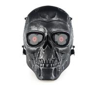 ToyGhillied Halloween Punk Full Face Terminator Thriller Mask, Demon Scary Mask, Decorative Mask Costume Halloween Novelty Horror Mask Role Play for Adults (Silver Gray)