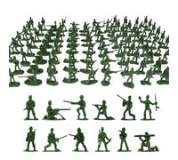 Toyhood 100pcs Mini Plastic Soldiers Figures, 12 Style Soldiers Poses Traditional Green and Red, Army Soldier Figures Plastic Army Men Toy Set, DIY War Scene, for Kids and Adults (Green)