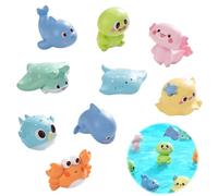 Toyhood 10Pcs Mini Resin Sea Animals, 10 Mixed Style Tiny Animal Figures, Crab, Turtle, Octopus, Dolphin Animals, for Fairy Garde Miniature Landscape Dollhouse, Party Bag Fillers, Cake Topper